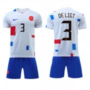 Equipaciones De Futbol Para Niños Países Bajos Copa Mundial 2022 De Ligh 3 Camiseta Segunda..